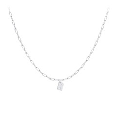 Sterling Silver Modified Paper Clip Link Necklace with Removable  Personalized Disc | Ross-Simons